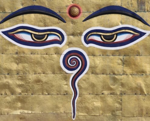 Occhi del Buddha presso stupa Swayambhunath